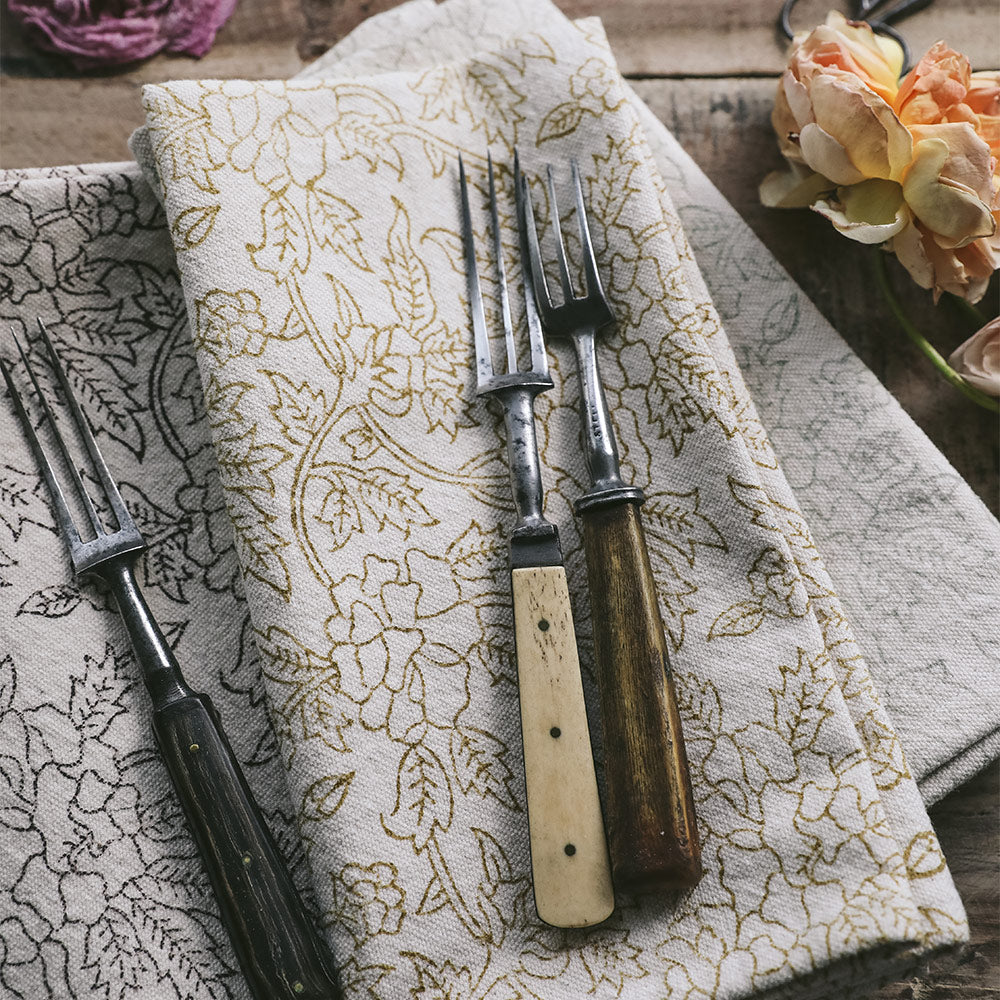 Hand Block Printed Botanical Cotton Napkins - Eco-Friendly Table Linens for Dining, Parties & Home Decor
