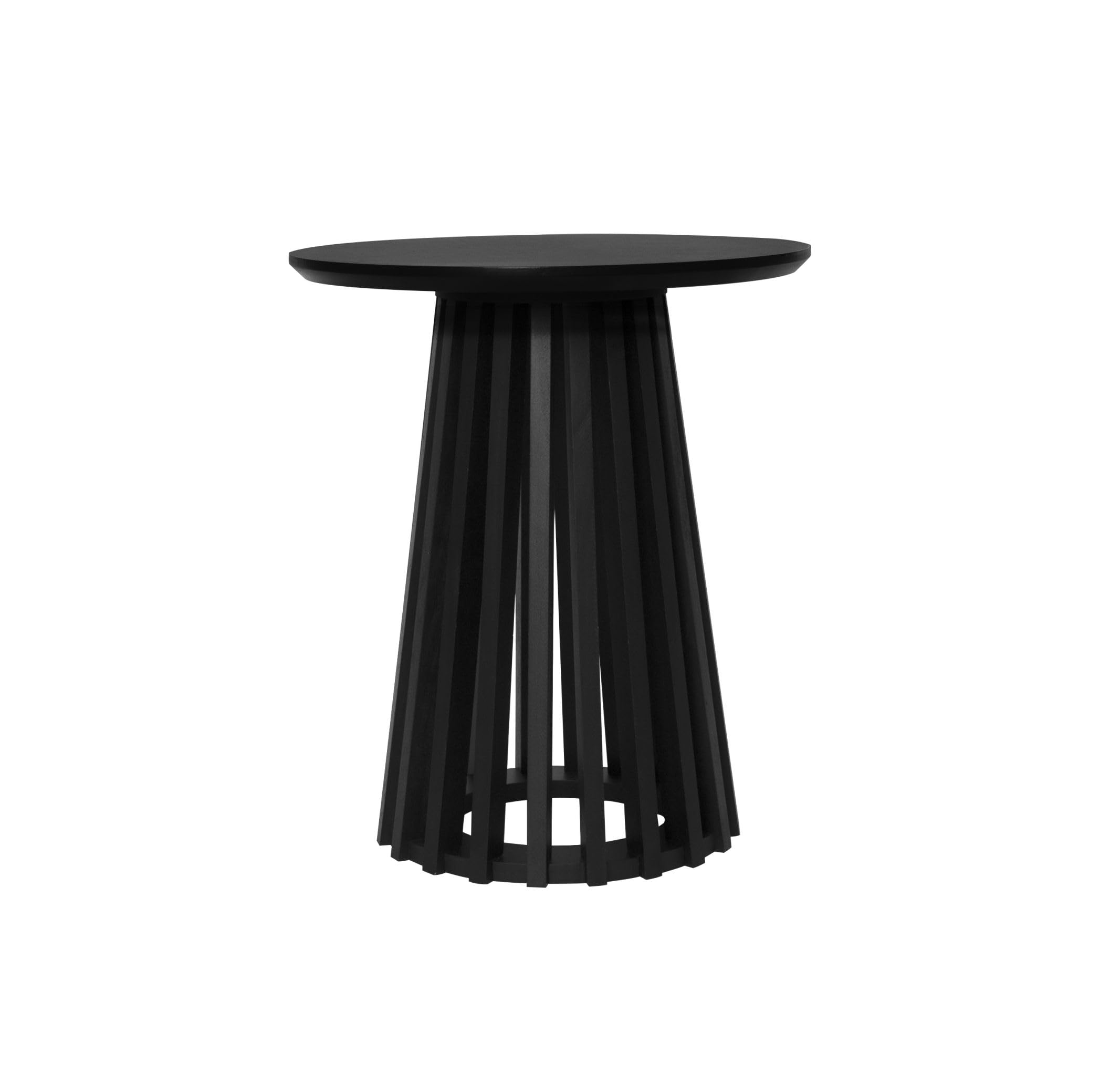 Modern Round Wood Coffee Table & Nesting End Table Set of 2 - Farmhouse Style Circle Side Tables for Small Spaces - Perfect for Living Room, Apartment, Bedroom (Black) | Compact Furniture Solution for Cozy Home Decor & Space-Saving Needs