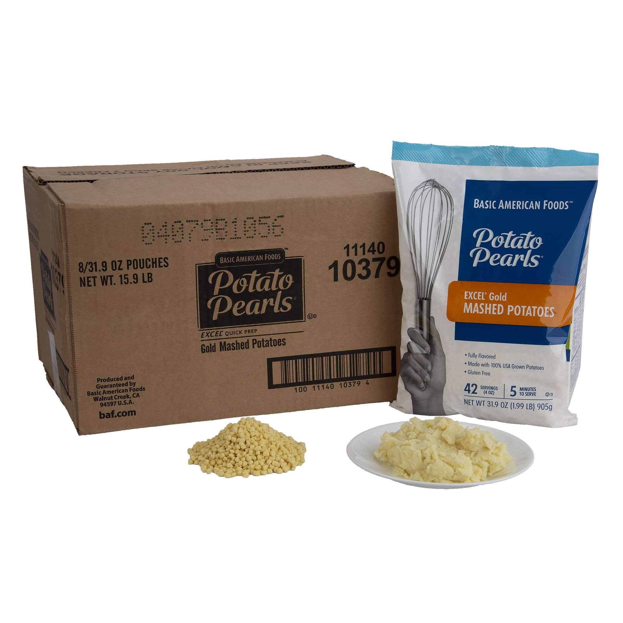Excel Gold Mashed Potato Pearls - 31.9 oz (Pack of 8) | Instant Potato Flakes for Easy Meals, Holiday Dinners & Quick Side Dishes