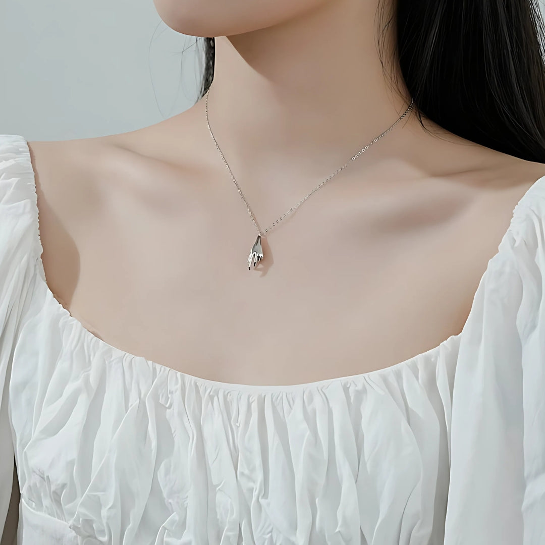 Hold My Hand Promise Matching Chain Necklace - Couple Gift for Anniversary, Valentine's Day & Romantic Occasions | N0362