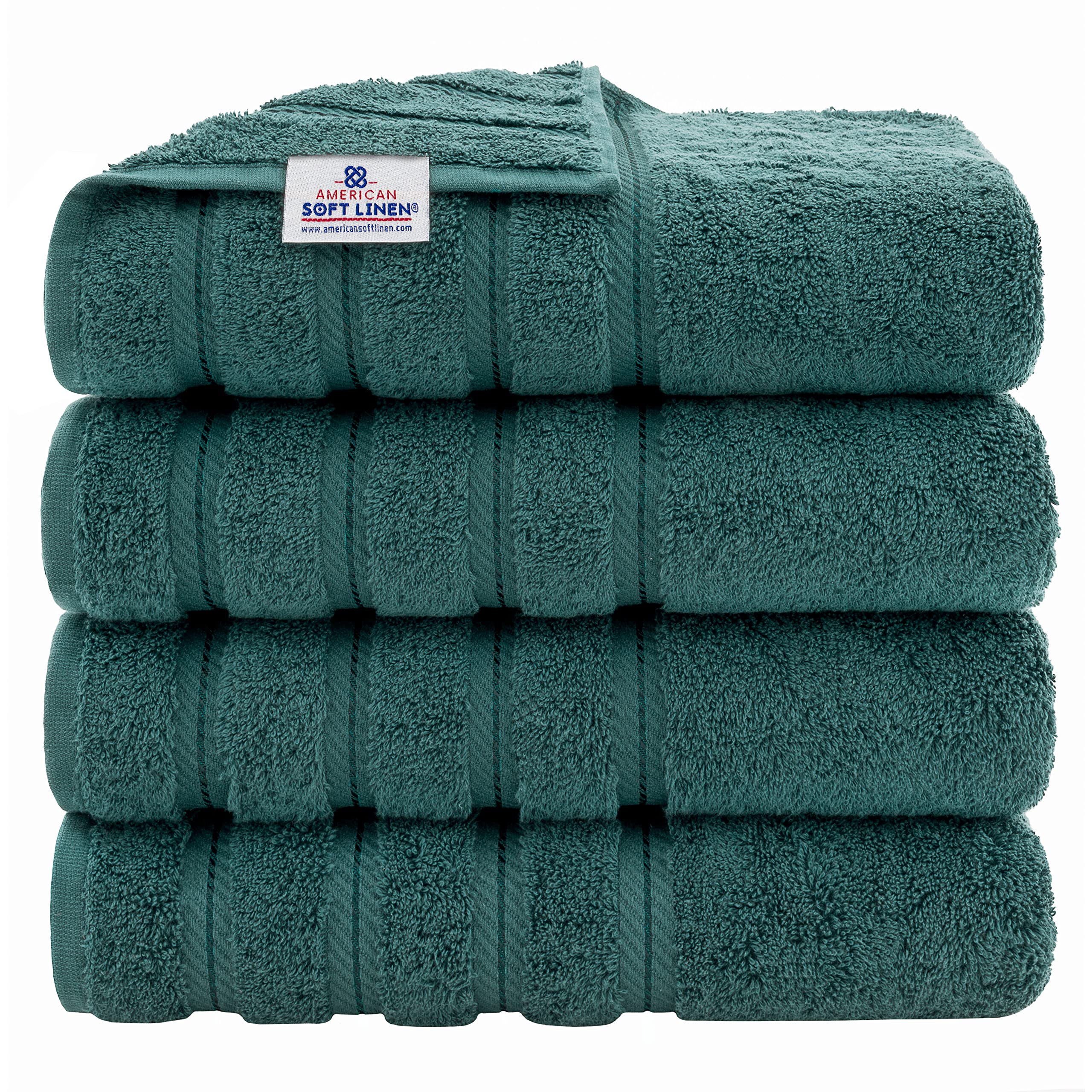 Premium 6-Piece Soft Linen Towel Set with 4 Bath & 4 Hand Towels - Ultra Absorbent Luxury Bathroom Essentials for Spa, Guest Rooms & Beach Trips