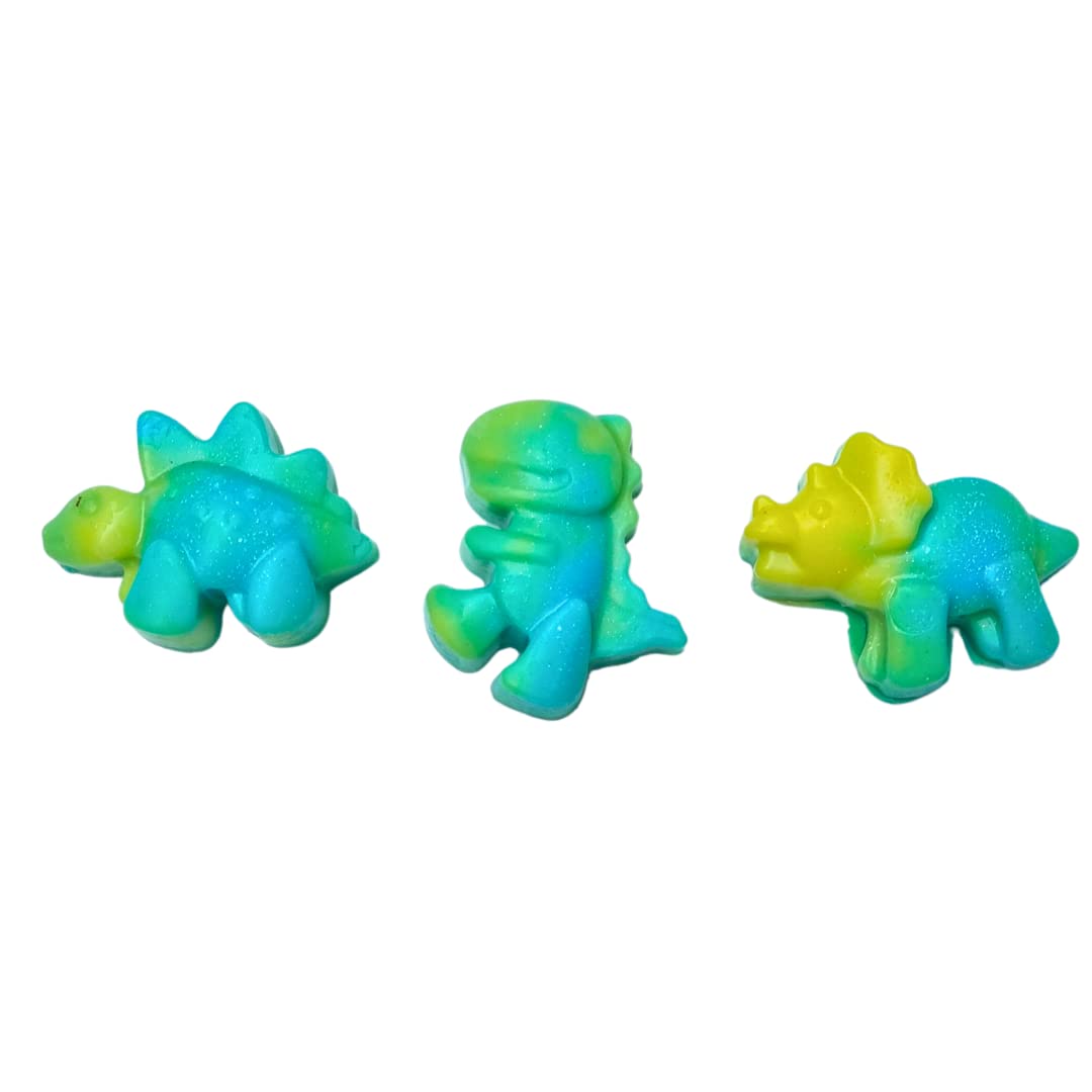 Dalisay Dinosaur Shaped Kids Soap - Paraben & SLS Free, Natural Bath Soap for Children - Perfect for Birthday Gifts, Return Gifts, Diwali, Christmas & Kids Party Favors (Set of 3) - Fun Bath Time for Toddlers & Dinosaur Lovers