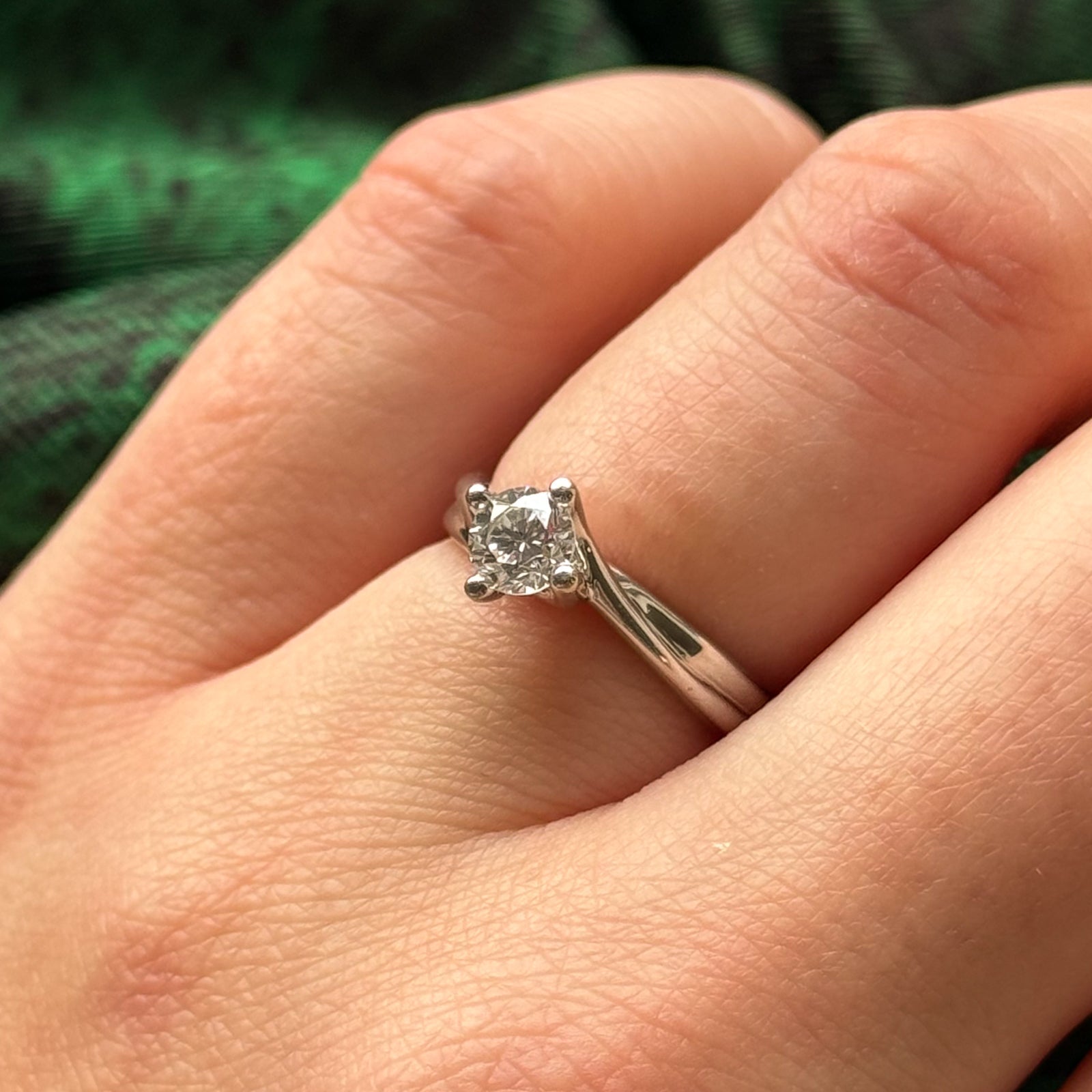 0.36ct Solitaire Diamond Engagement Ring for Women - Size 4.25 - Classic Wedding Band, Anniversary Gift & Proposal Jewelry - Perfect for Romantic Moments & Special Occasions