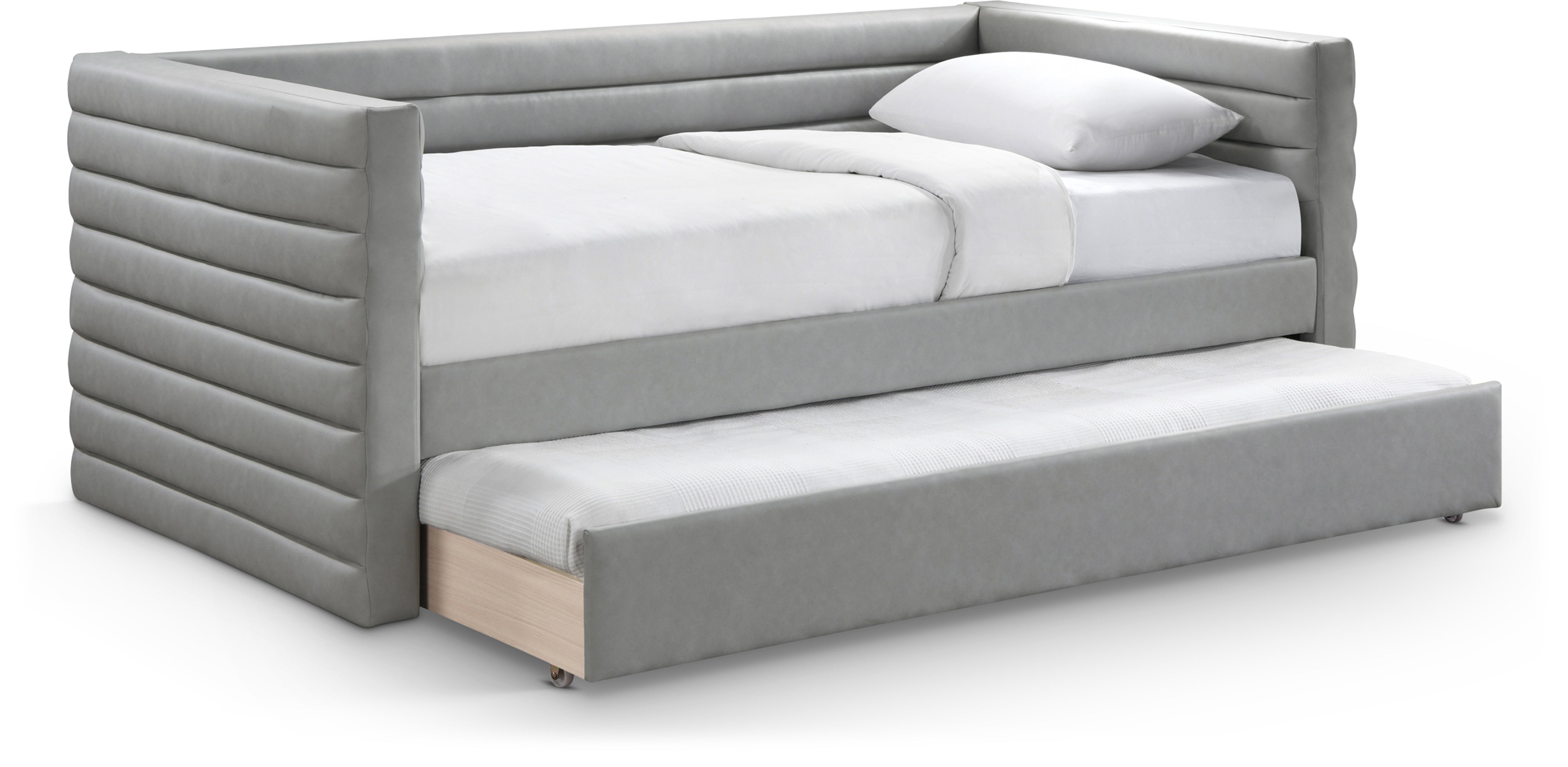 Beverly Vegan Leather Daybed - Modern Faux Leather Sofa Bed for Living Room, Guest Room & Small Spaces | Comfortable Sleeper Couch with Premium PU Leather