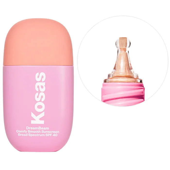 Kosas DreamBeamâ¢ Mineral Sunscreen SPF 40 - Silicone-Free with Ceramides & Peptides for Sensitive Skin - Daily Face Sun Protection for Outdoor Activities & Beach Days