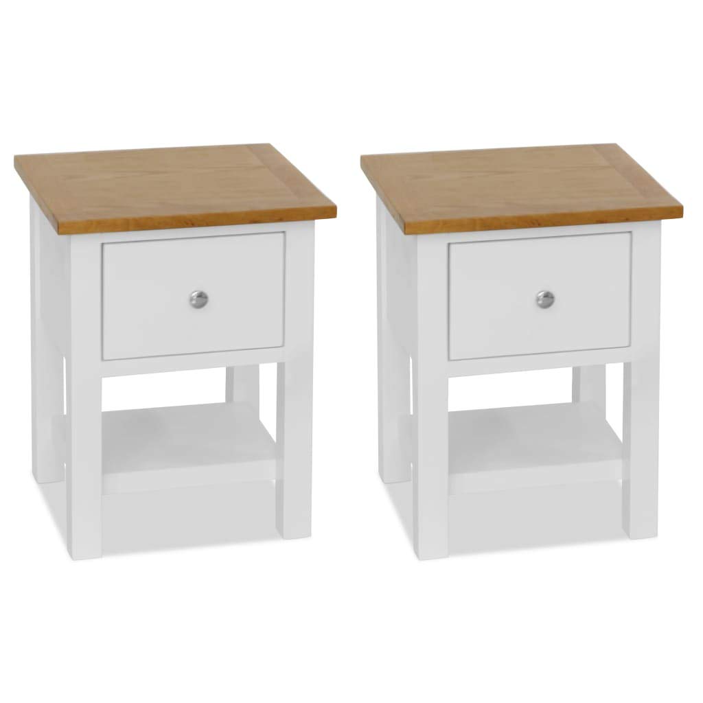 2-Piece Solid Oak Wood Dresser Set with Drawers - 14.2