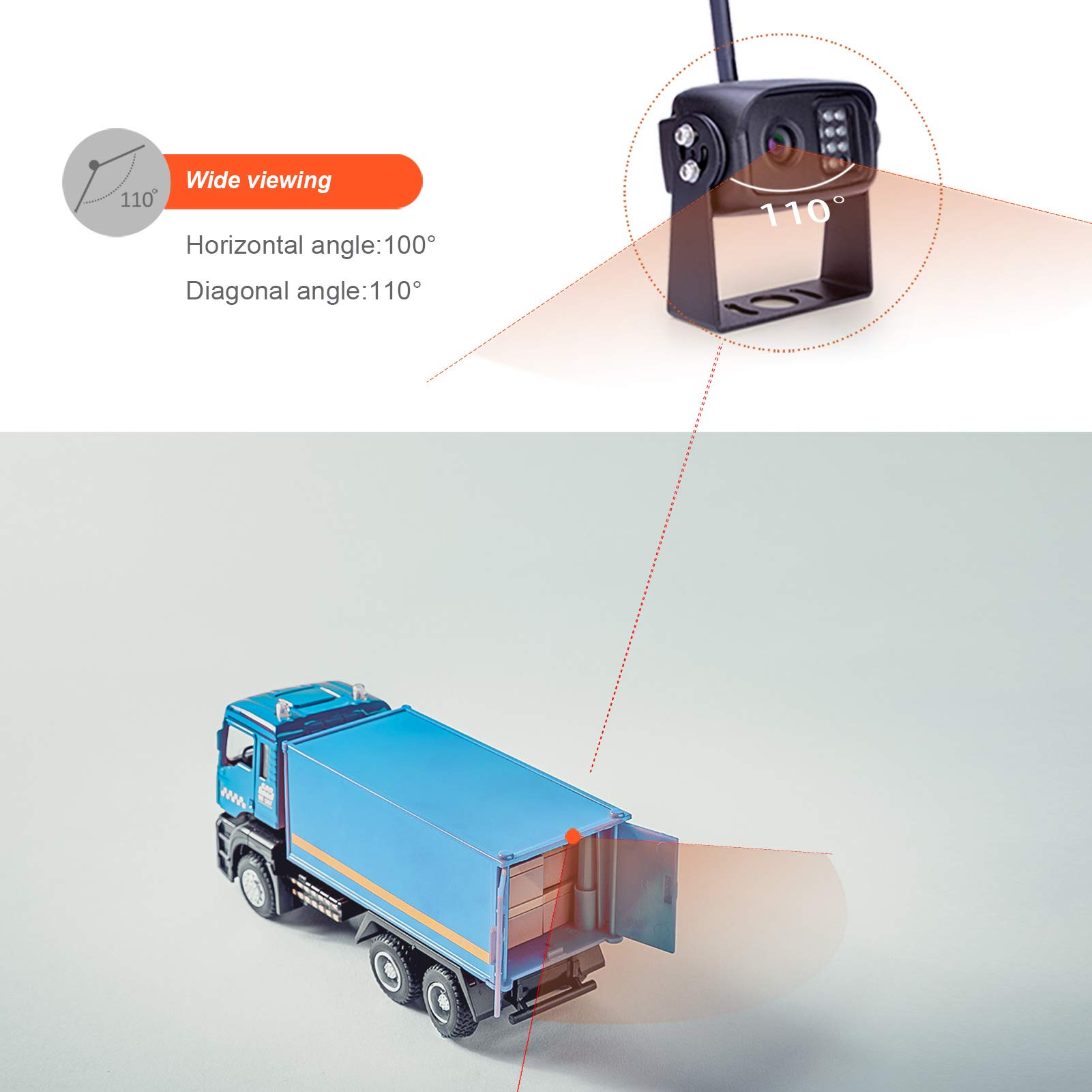720P Wireless Backup Camera System with Infrared Night Vision & Wide Viewing Angle - 7