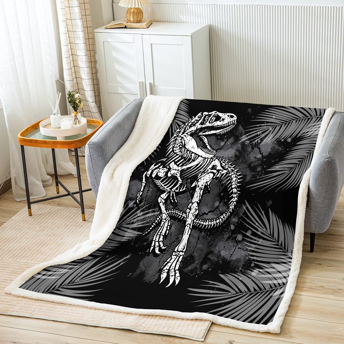 Dinosaur Skull Fleece Blanket - 60