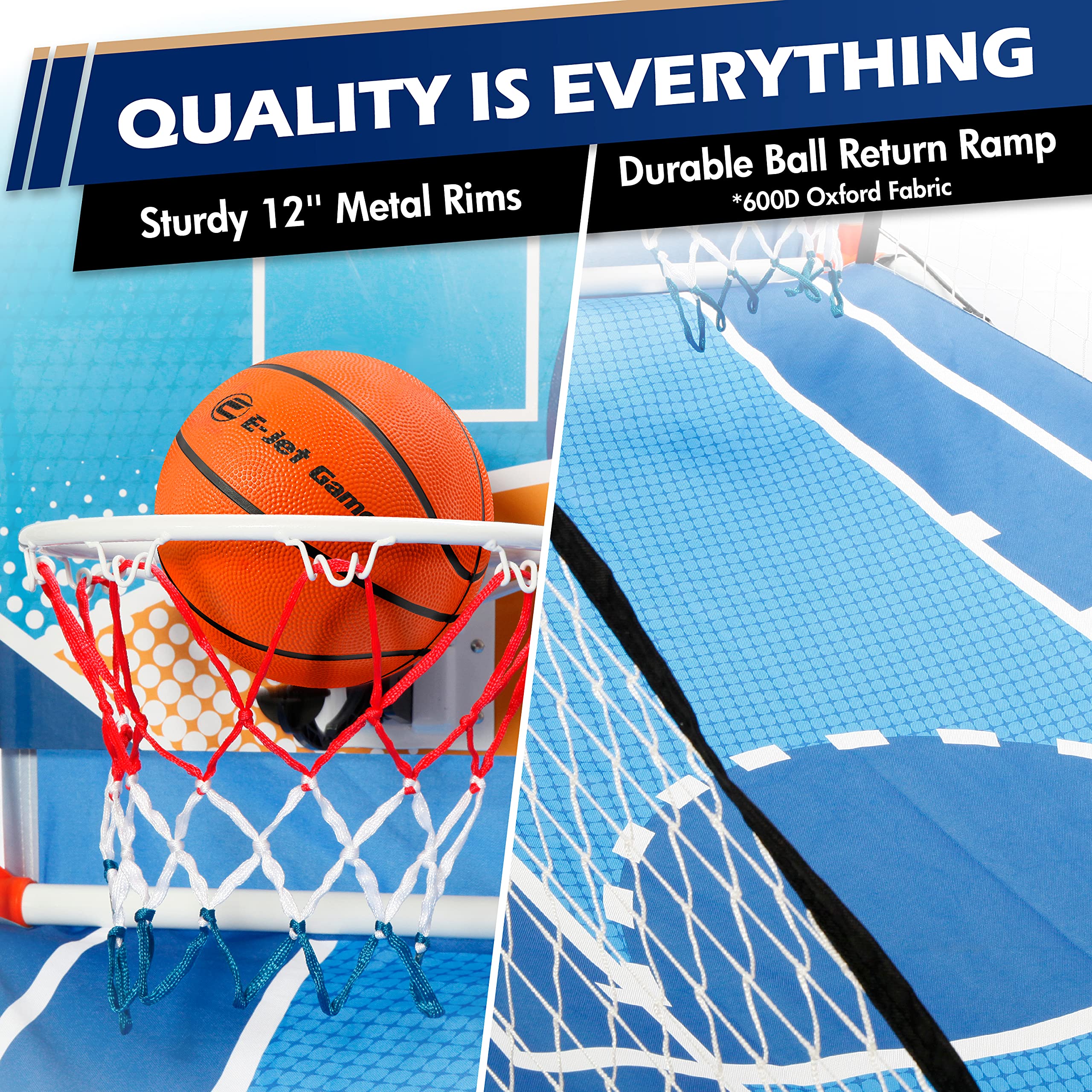 16-in-1 Basketball Arcade Game Set - Dual Shot Hoop for Kids & Teens | Indoor Sports Toy Gift for Boys & Girls | Perfect for Birthday Parties, Game Rooms & Family Fun (Blue, Model EIR047332022)
