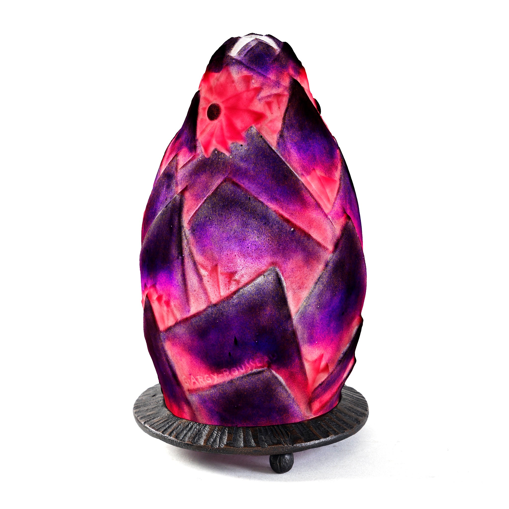 Gabriel Argy Rousseau Pâte de Verre Modern Foliage Night Light - Elegant Glass Art Decor for Bedroom, Living Room & Nursery