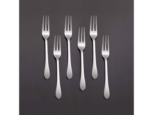 Premium Gorham Meredith Set of 6 Stainless Steel Cocktail Forks - Elegant Barware for Parties, Weddings & Home Entertaining