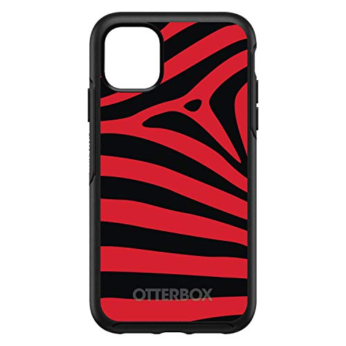 Black Red Zebra Skin Stripes On Black Case