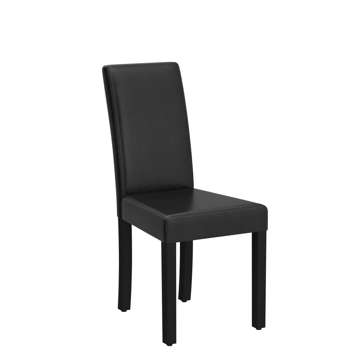 Yaheetech 4-Piece Modern Faux Leather Dining Chairs Set - High Back Padded Kitchen Chairs with Sturdy Metal Legs for Home, Restaurant & Office Use - Comfortable Seating for Dining Room, Kitchen & Commercial Spaces - Black