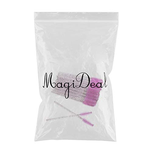 100PCS Disposable Eyelash Brushes - Crystal Mascara Wands for Professional Makeup Application (Fuchsia) | Perfect for Salon, Lash Extensions & At-Home Beauty Routine