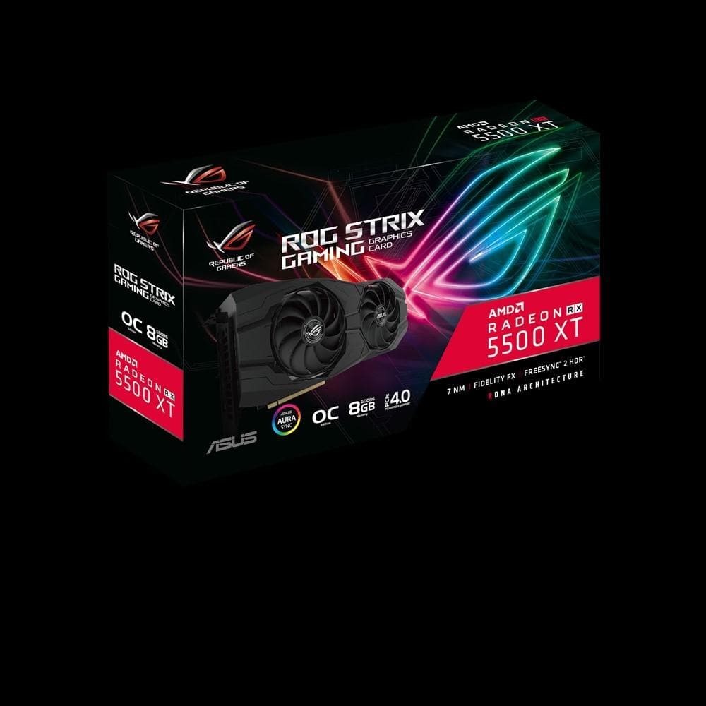 ASUS ROG STRIX RX 5500 XT 8GB GDDR6 Gaming Graphics Card - High Performance for 1080p Gaming, VR & Content Creation (3-Year Warranty) | Perfect for PC Builds, Esports & Video Editing