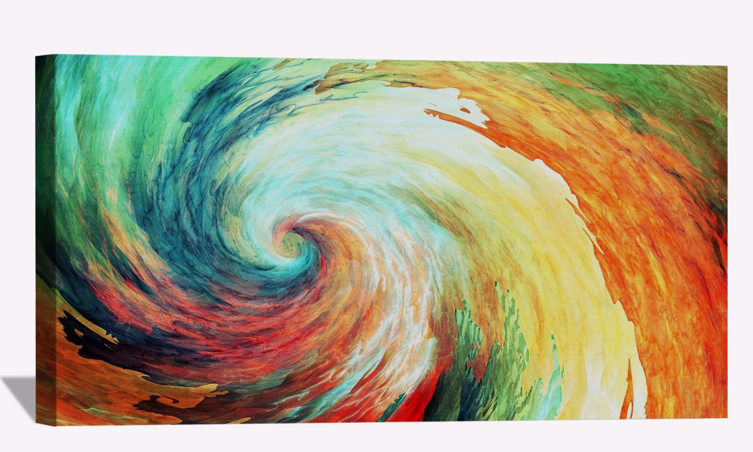Modern Abstract Canvas Wall Art - Framed Vortex Painting for Home & Office Decor - Ready to Hang - Perfect for Bedroom, Living Room & Workspace