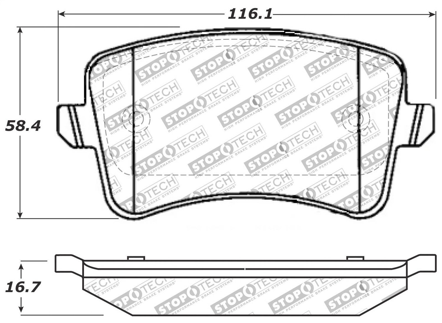 StopTech 309.13860 Sport Brake Pads with Shims & Hardware Kit - High Performance Braking for Track & Street Use - Perfect for Sports Cars & Performance Vehicles