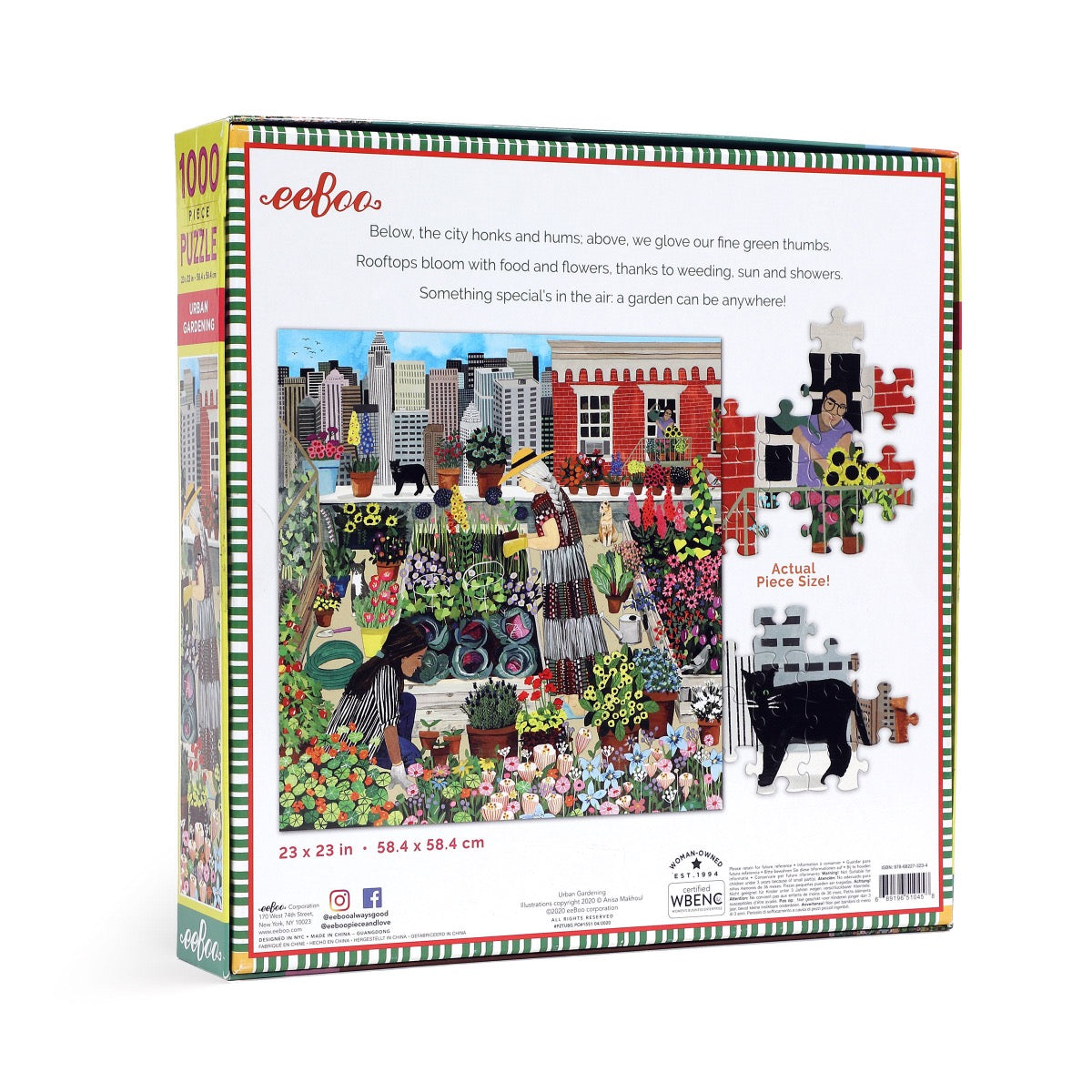 eeBoo 1000 Piece Jigsaw Puzzle - Urban Gardening Theme, Wonky Design for Adults & Teens - Perfect for Family Game Night & Home Decor