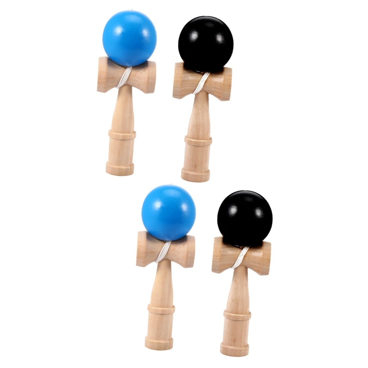 Toyvian 4-Piece Maple Wood Kendama Cup and Ball Game Set - Traditional Wooden Skill Toy for Kids & Toddlers - Perfect for Hand-Eye Coordination, Balance Training & Indoor/Outdoor Play