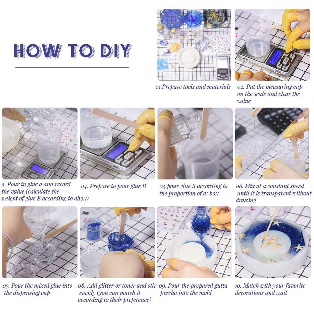 3-Piece Island Resin Mold Set for DIY Jewelry Making - Silicone Pendant, Earring & Keychain Casting Molds with Holes & Pipettes - Perfect for Necklaces, Crafts & Home Decor