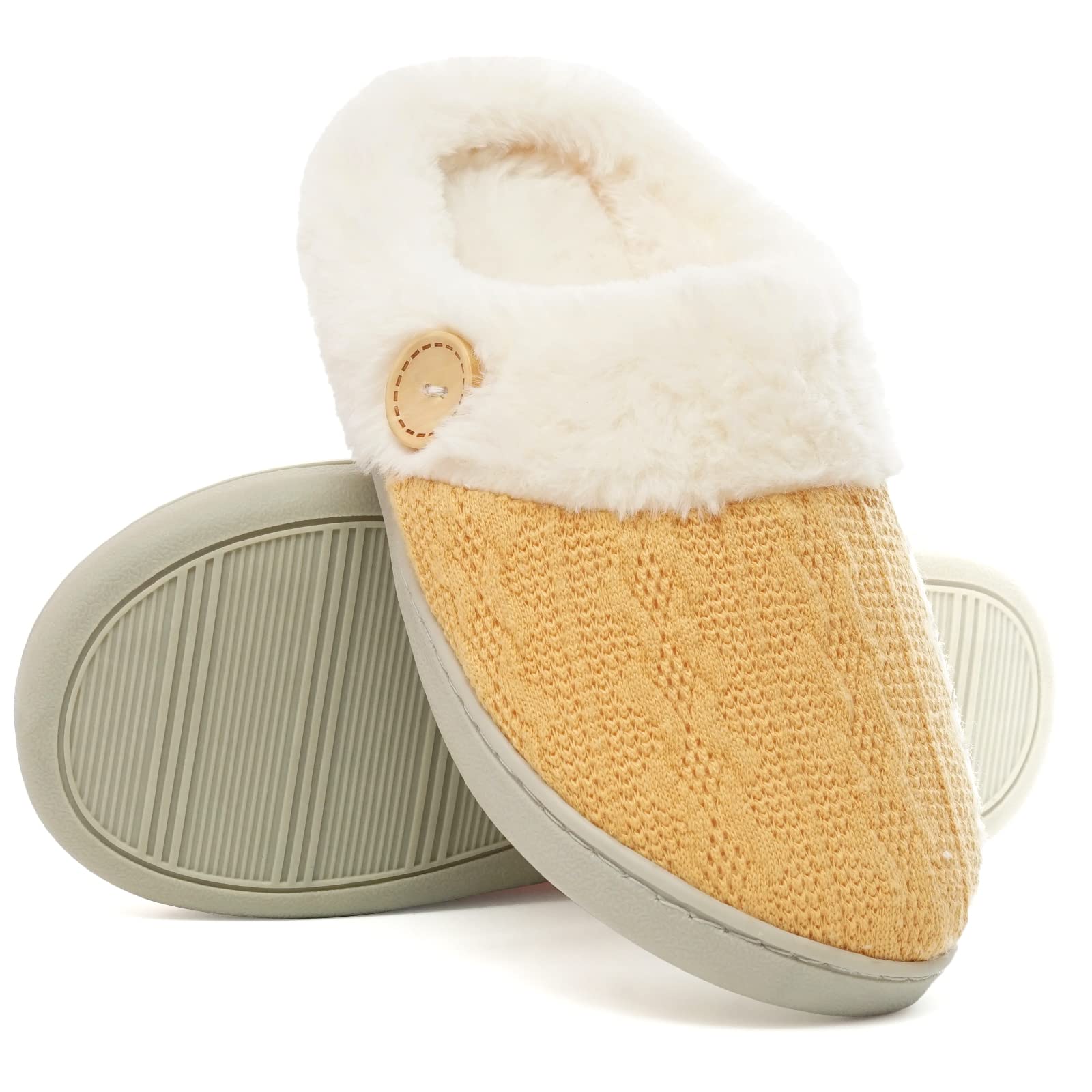 Women's Cozy Memory Foam House Slippers - Plush Fuzzy Indoor Slippers for Warmth & Comfort - Perfect for Bedroom, Lounge & Home Use