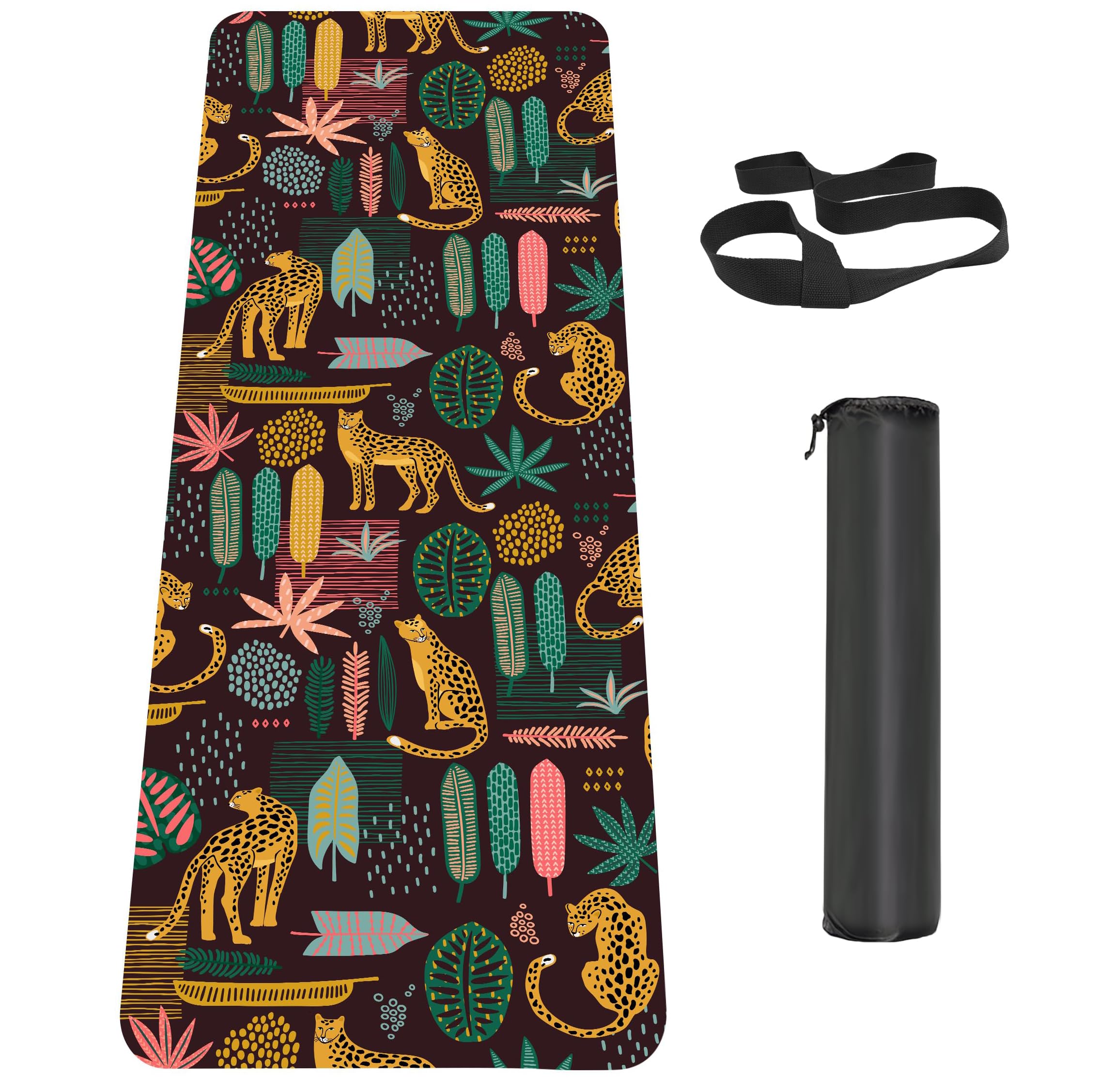 Premium Non-Slip TPE Yoga Mat for Men & Women - Extra Thick 6mm Exercise Mat with Carrying Strap - Ideal for Yoga, Pilates, Gym Workouts & Home Fitness (72