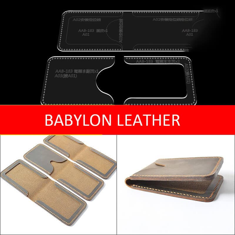 Premium BABYLON™ Leather ID Holder with Stylish Pattern AAB 183 - Perfect for Office, School & Travel Security