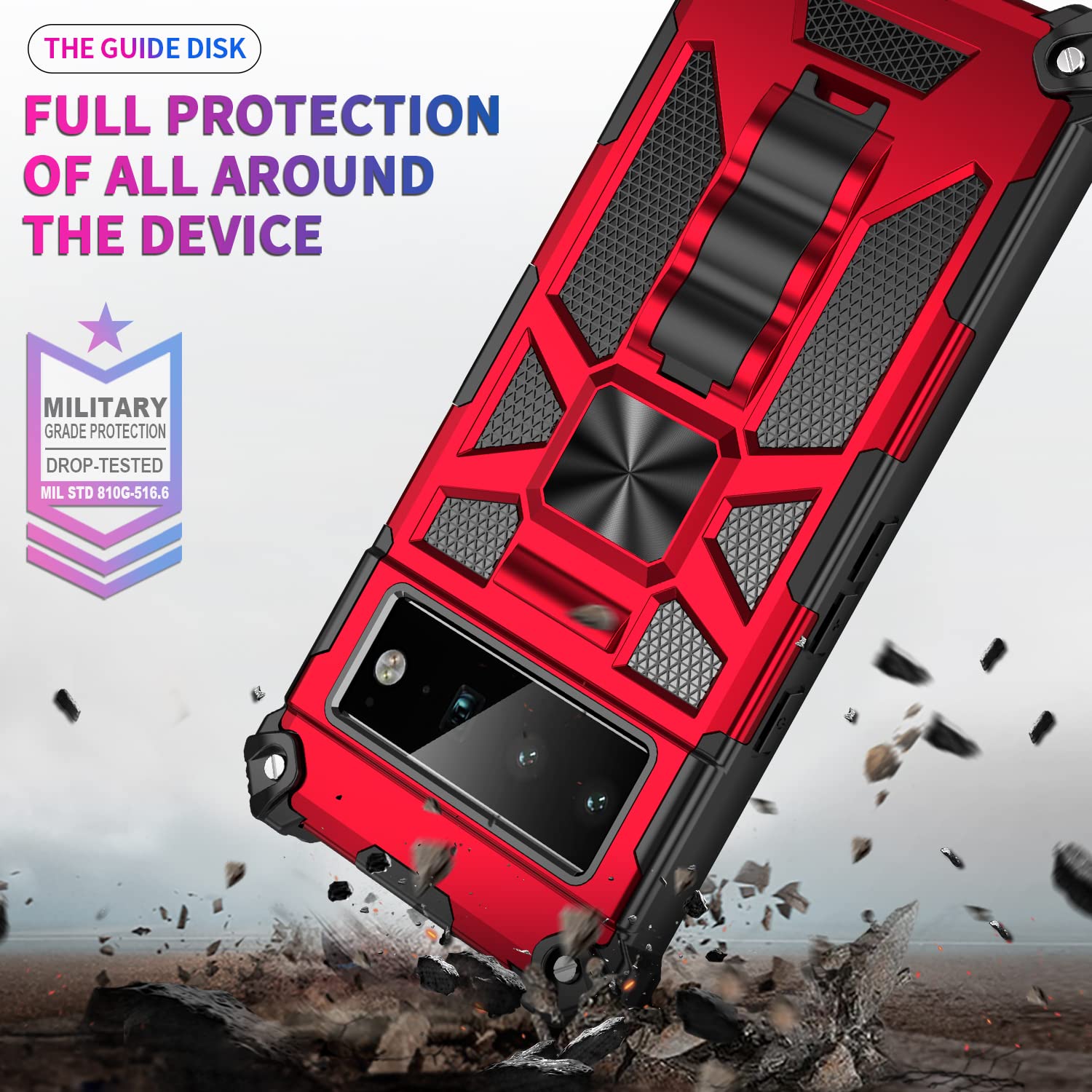 Camouflage Shockproof Phone Case for Men & Women - Durable Protective Cover (Red) | Perfect for Outdoor Adventures, Hiking, and Daily Use