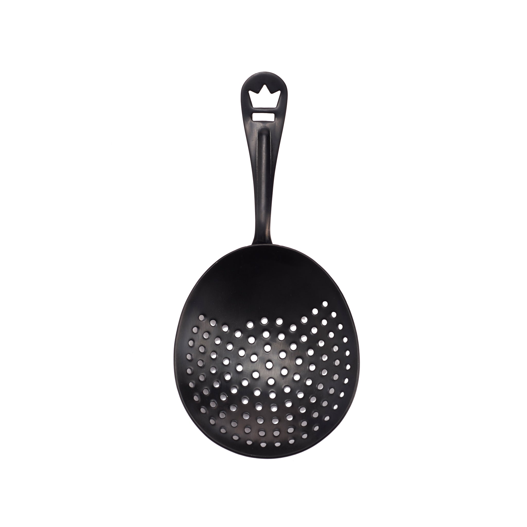 Premium Julep Strainer - Matte Black Barware for Cocktails, Mint Juleps & Home Bartending
