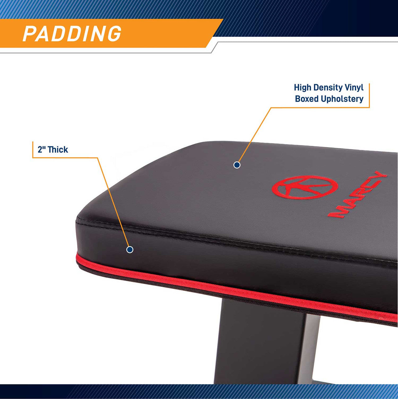Marcy SB 10510 Flat Weight Bench - Adjustable Home Gym Equipment for Strength Training & Workouts | Perfect for Home Gym, Personal Training & Fitness Enthusiasts