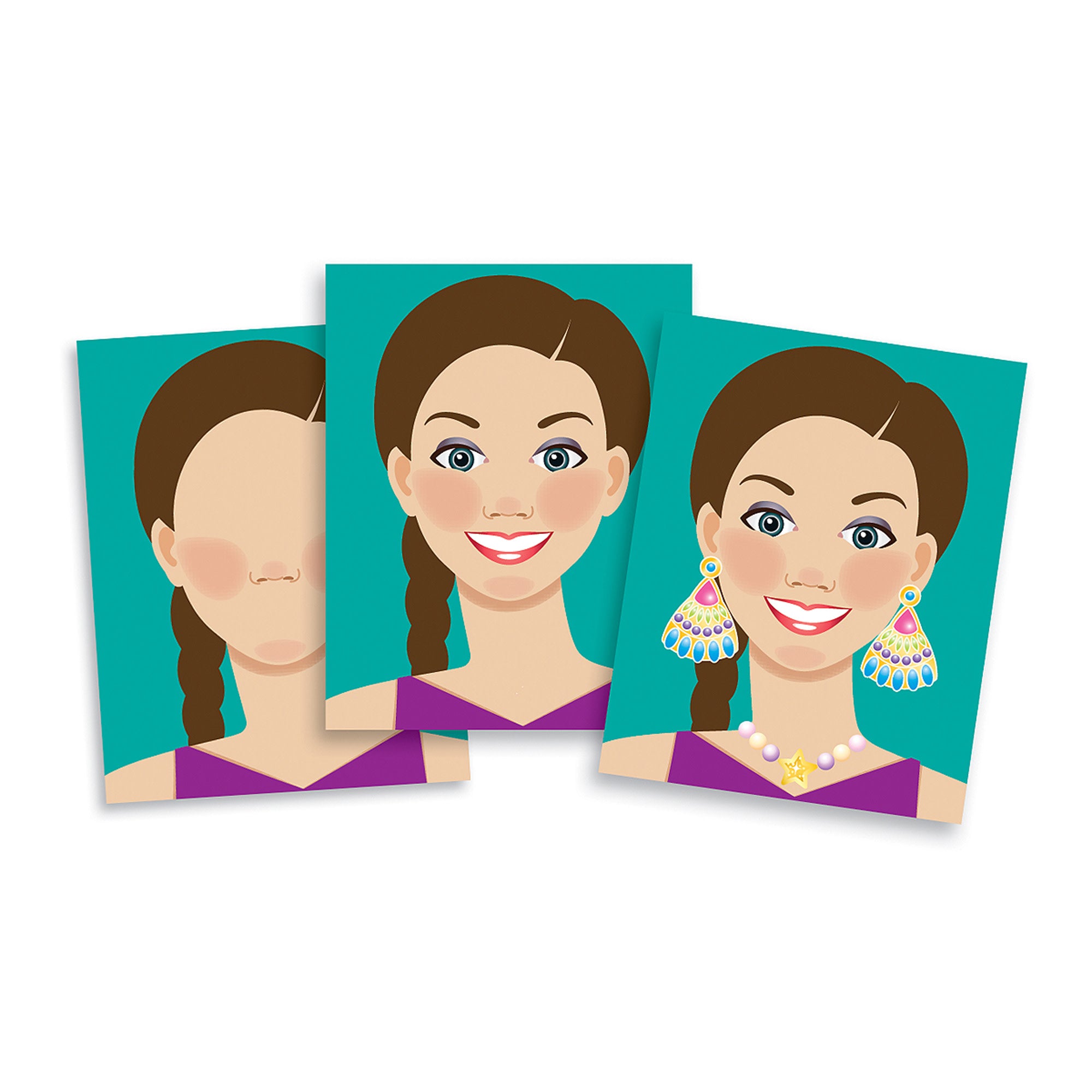 Custom Face Sticker Pad - Fashion Faces DIY Stickers for Kids, Party Favors & Scrapbooking - Creative Arts & Crafts for Birthday Parties, School Projects & Photo Albums
