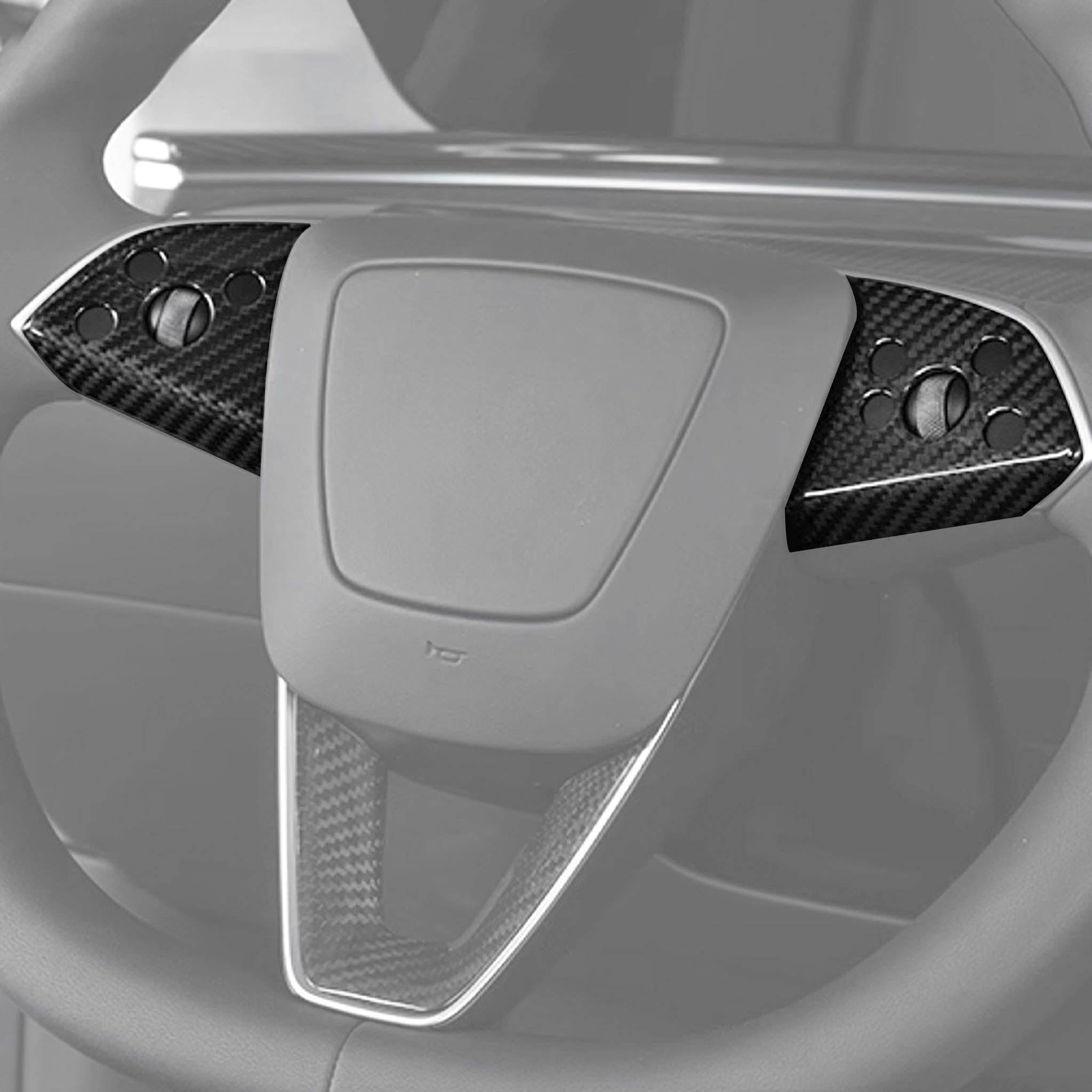 Premium Real Carbon Fiber Steering Wheel Cover for Tesla Model 3 Highland 2024+ (2-Piece Set) - Enhance Interior Style & Grip for Daily Driving & Performance