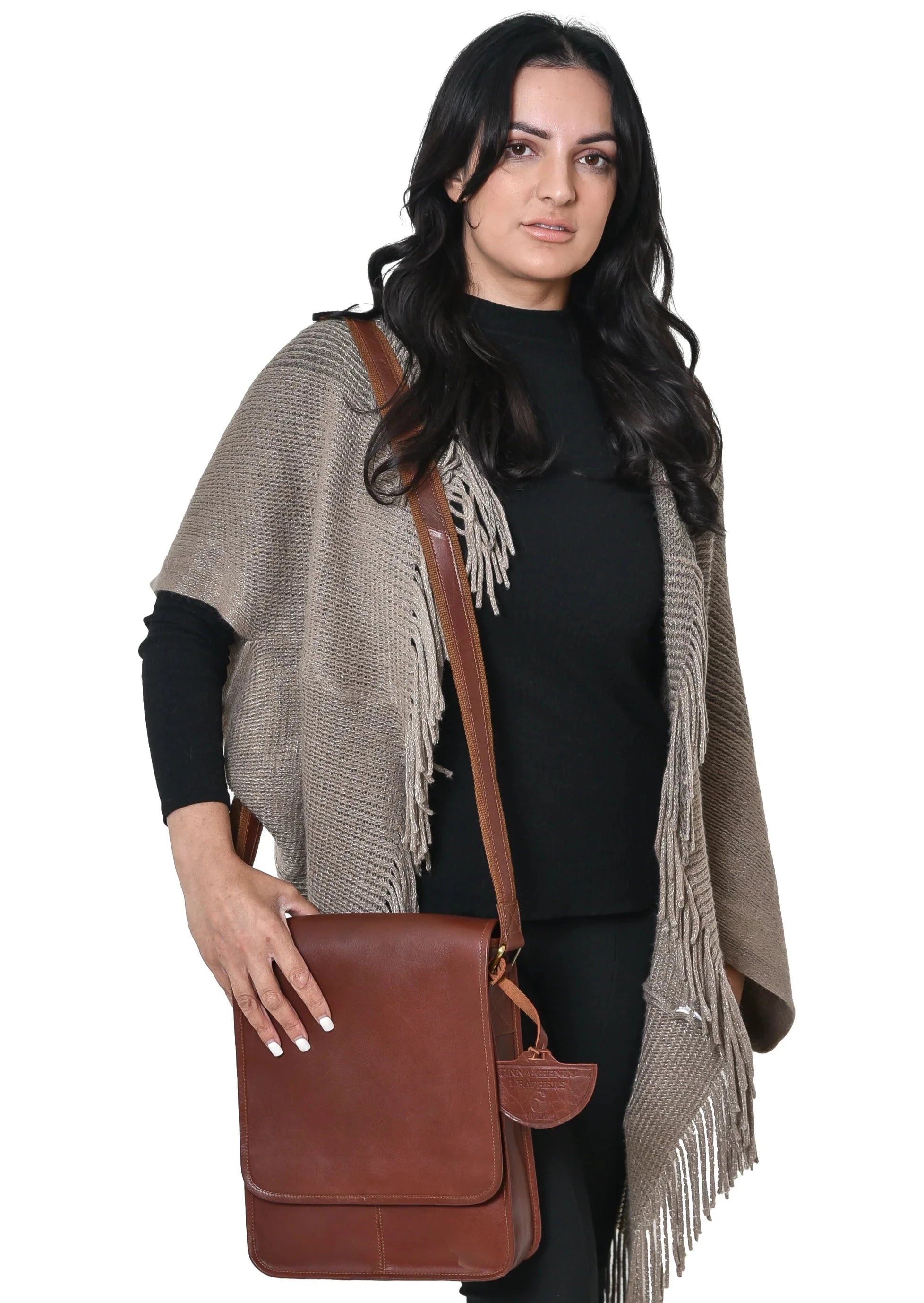 Premium Genuine Irish Leather Messenger Bag for Men & Women - Tan Brown, Vintage Style Crossbody Satchel for Work, Travel & Everyday Use