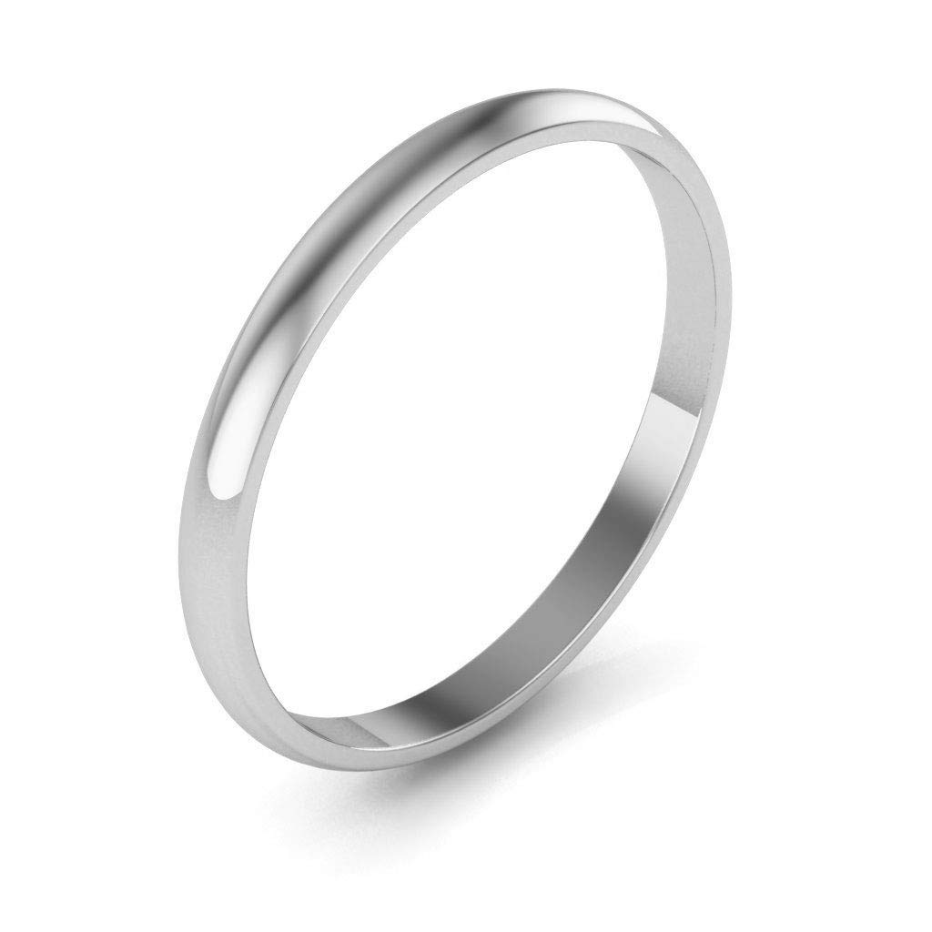 10K White Gold Plain Wedding Bands for Men & Women - 2mm Thin Comfort Fit Rings for Everyday Wear - Perfect for Anniversaries, Engagements & Simple Elegant Jewelry Gifts