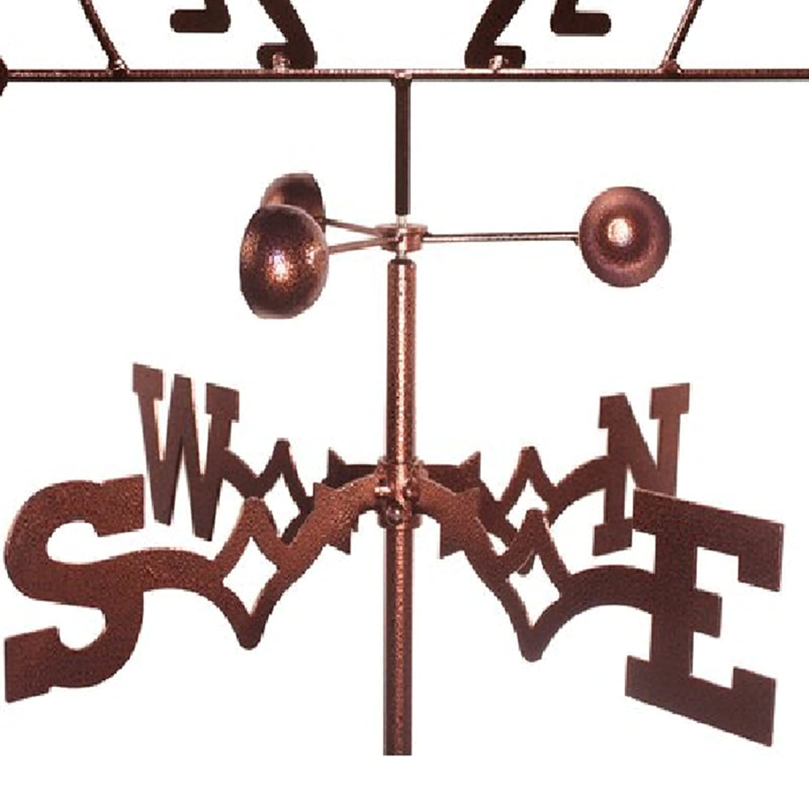 Cast Iron Weathervane Wind Direction Indicator with Roof Mount - Outdoor Courtyard & Garden Decor for Farm, Yard, Roof - Professional Wind Measuring Tool for Decorative & Functional Use