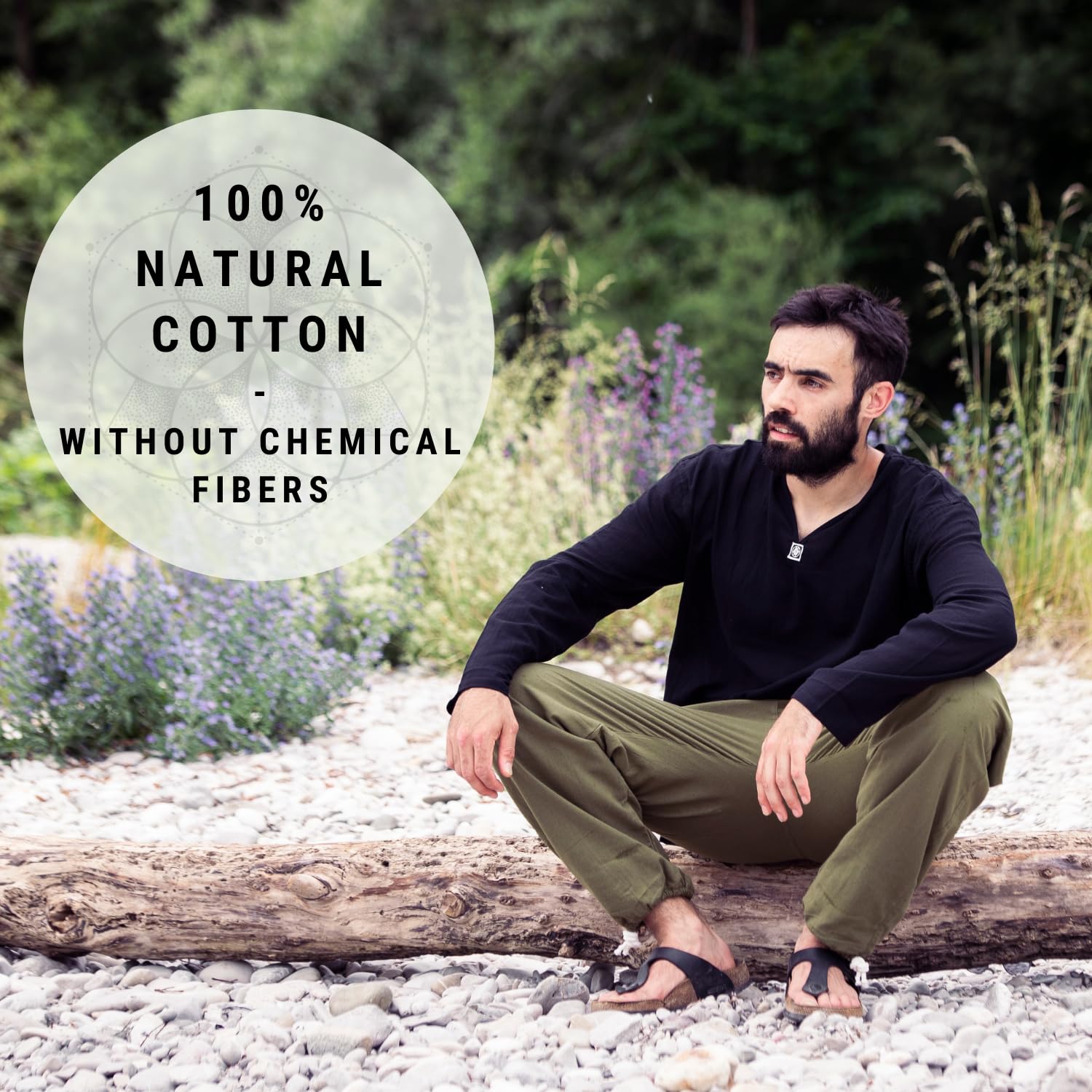 PANASIAM E-Pants - 100% Natural Cotton Soft & Opaque Fabric Pants for Men & Women | Comfortable Lounge Wear & Yoga Pants for Home, Office & Travel
