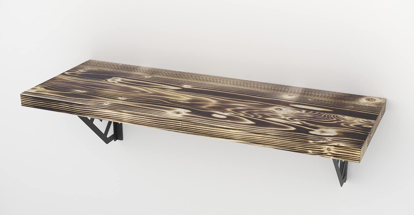 Rustic Burn 32x14 Inch Wall Mounted Desk Bar Table - Space Saving Kitchen Counter, Laundry Shelf, Computer Workbench & Dining Table for Small Spaces | Includes Free Spirit Level (Perfect for Apartments, Dorms & Home Offices)