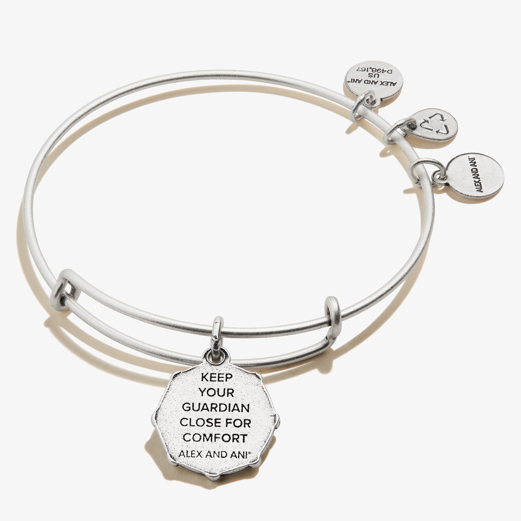 Guardian Angel Wings Charm Bangle Bracelet for Women - Sterling Silver Adjustable Inspirational Jewelry Gift for Mom, Sister, Daughter - Perfect for Everyday Wear, Special Occasions & Protection Symbol