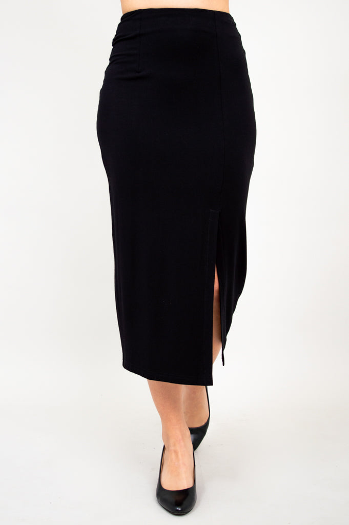 Eco-Friendly Bamboo Eva Skirt for Women - Soft & Comfortable Black Midi Skirt - Perfect for Casual Wear, Office & Summer Outfits