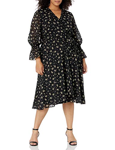 Tahari ASL Women's Smocked Ditsy Floral Wrap Dress - Elegant Summer Casual & Party Wear for Women
