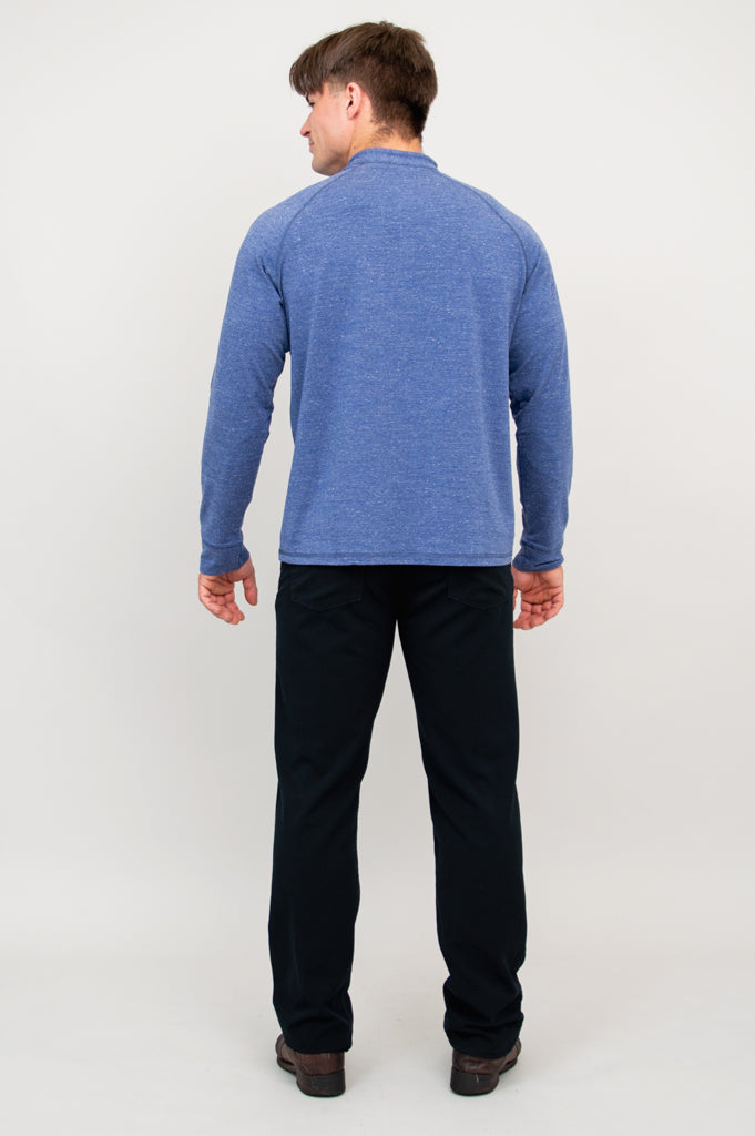 Men's Denim Henley Shirt - Soft Bamboo Fabric for Casual Wear & Outdoor Activities