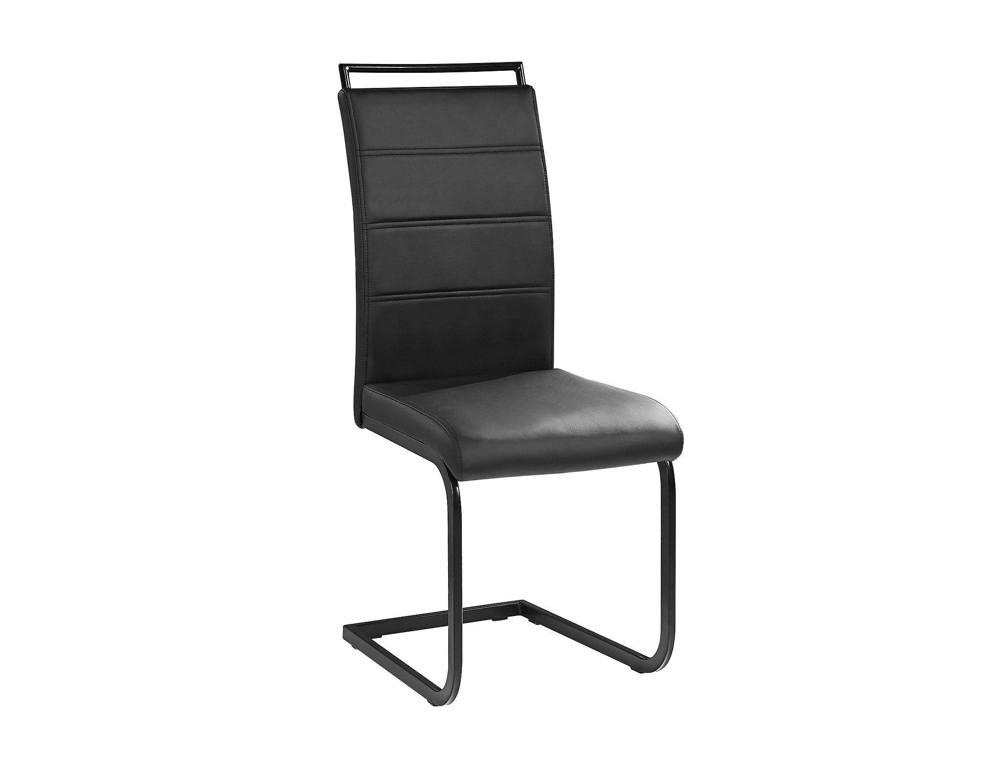 Premium Black Leatherette Modern Dining Chairs with Sturdy Metal Frame - Set of 6 for Kitchen, Dining Room, Restaurant & Office Use