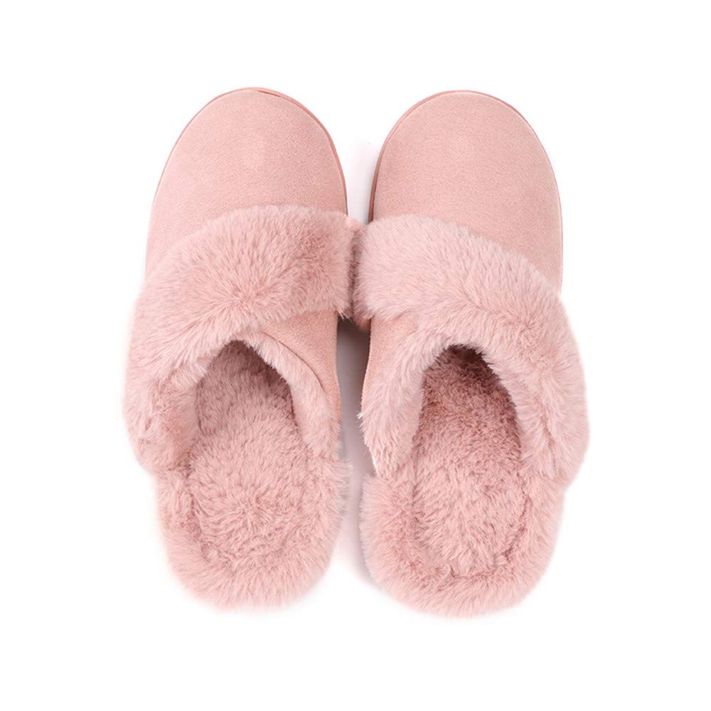 Cozy Women's Winter Slippers - Soft Cotton Indoor House Shoes with Non-Slip Sole for Warmth & Comfort (Pink, Size 44/40 EU) - Perfect for Relaxing at Home, Lounging & Cold Weather Comfort