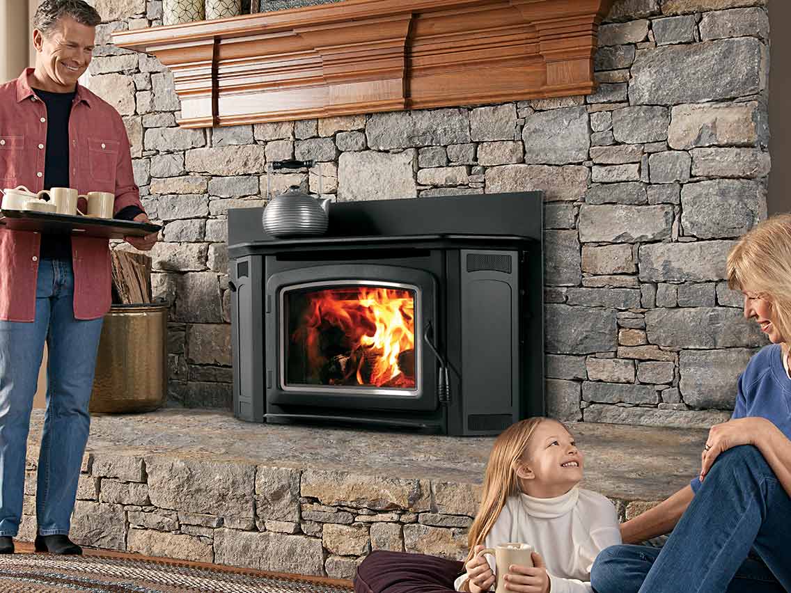 Iron Strike Montlake 300 Wood Burning Fireplace Insert - ML300GL - Efficient Heating for Home & Cabin - Perfect for Living Rooms, Basements & Outdoor Spaces