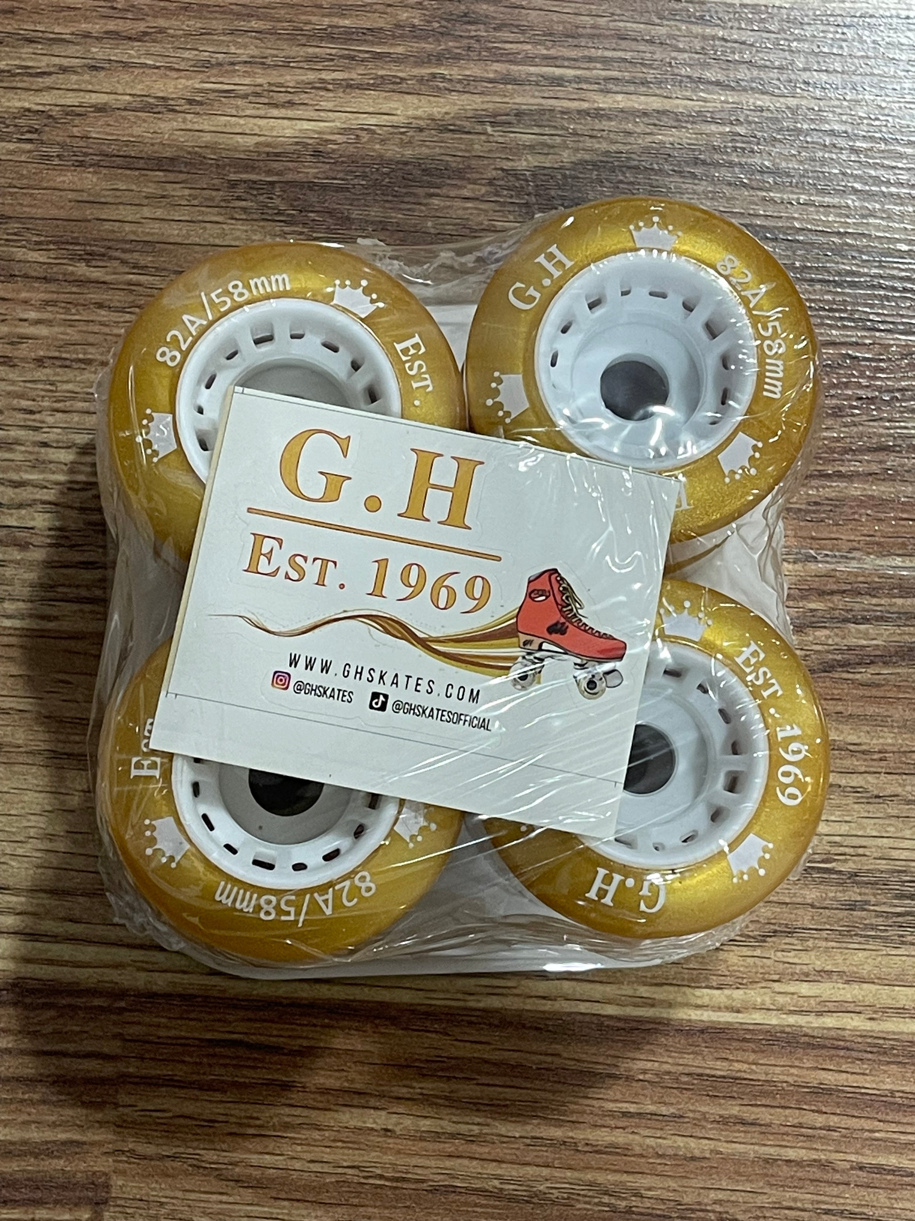 GH Skates High Rebound PU Quad Roller Skates Wheels 80mm 82A - Perfect for Indoor Rinks, Outdoor Trails, and Roller Derby Skating
