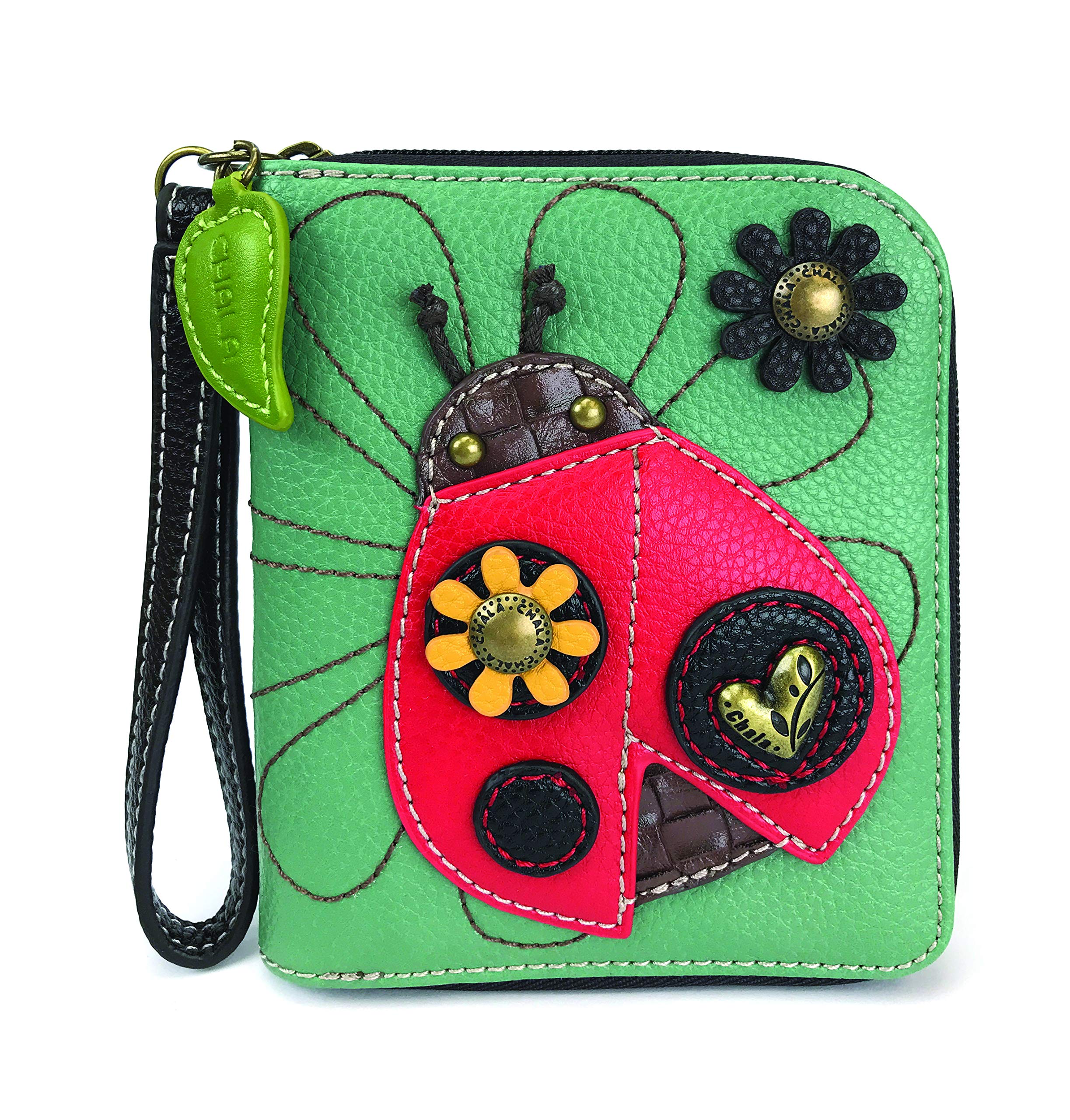 CHALA Teal Hobo Style Ladybug Shoulder Bag with Matching Zip Wallet Set | Cute Insect-Themed Handbag for Women | Perfect for Casual Outings, Shopping & Travel