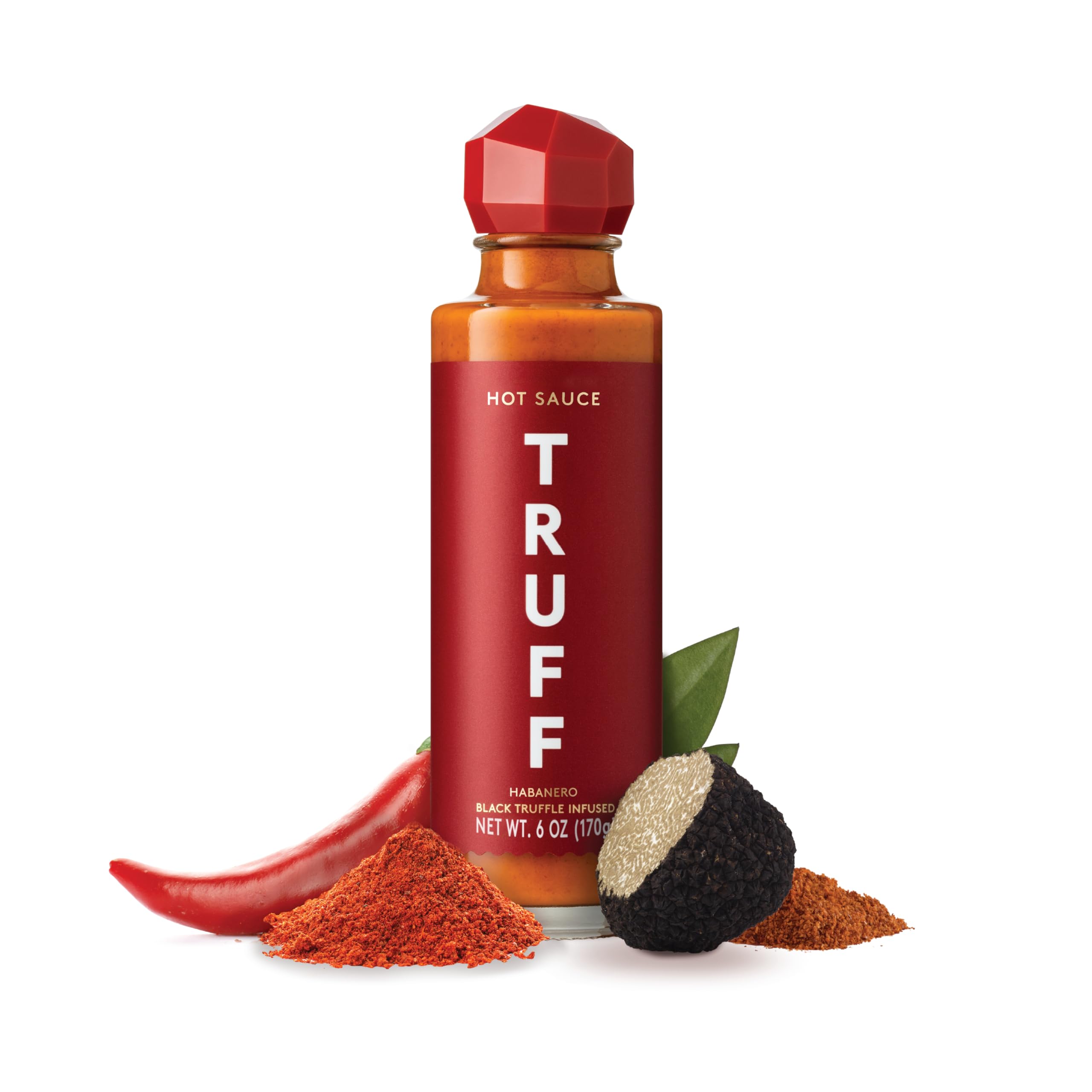 TRUFF Habanero Black Truffle Hot Sauce - Premium Spicy Gourmet Sauce with Jalapeño, Red Chili Peppers & Black Truffle Oil - Infused with Agave Nectar for Intense Heat - 6oz Bottle - Perfect for Tacos, Burgers, Pizza & Gourmet Cooking