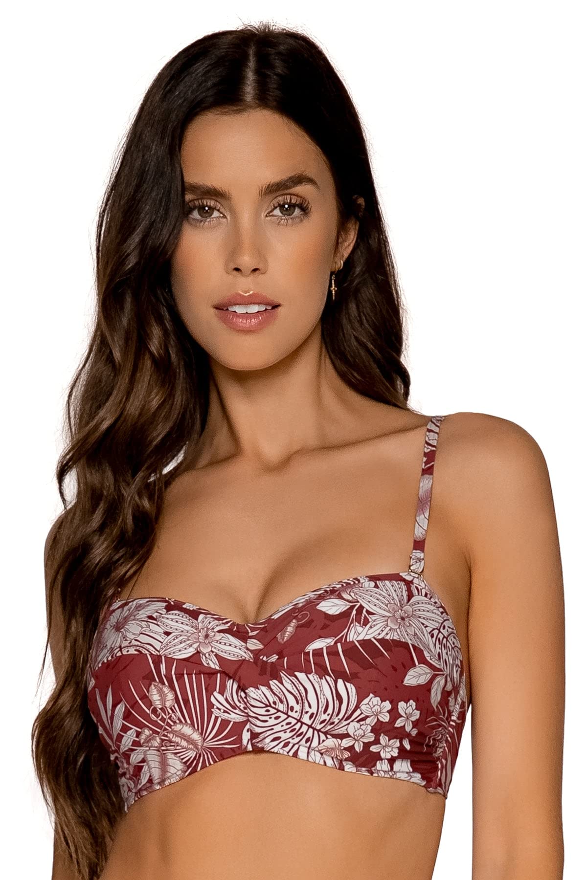 Women's Underwire Twist Bandeau Bikini Top with Foam Pads - Sexy Swimwear for Beach, Pool & Summer Vacations
