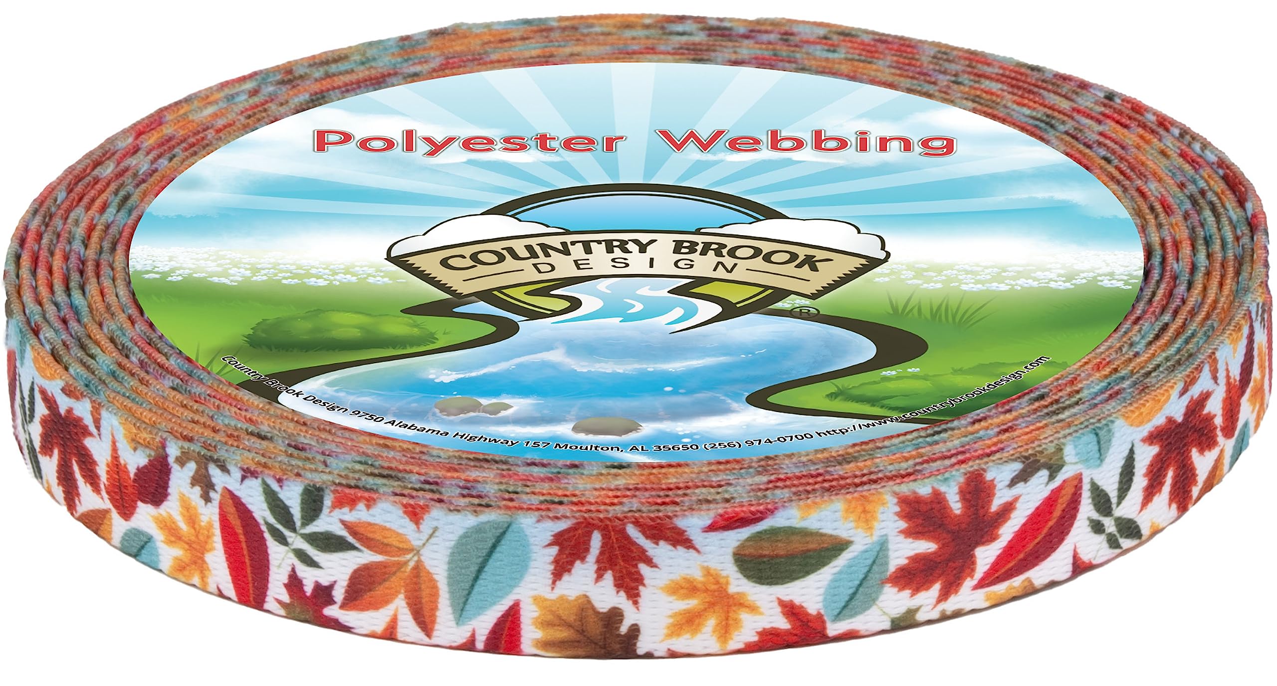 Country Brook Design - Brisk Autumn Polyester Webbing Dog Collar - Durable & Stylish for Small, Medium & Large Dogs - Perfect for Daily Walks, Training & Outdoor Adventures