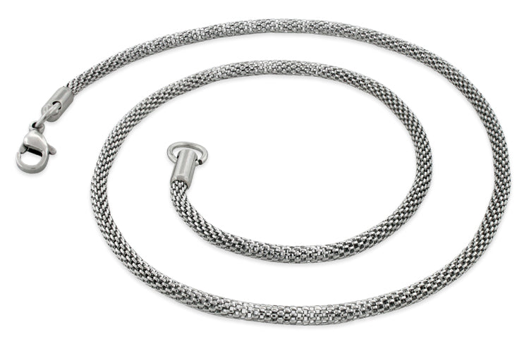 Stainless Steel Snake Skin Mesh Chain Necklace - 3.2mm Thin Durable Fashion Jewelry for Women - Perfect for Parties, Dating & Everyday Wear